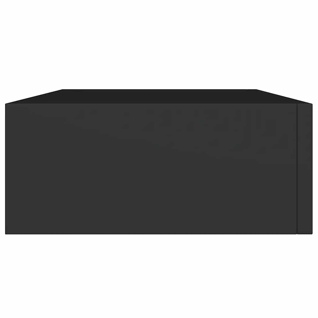 Étagères à tiroirs murales 2 pcs noir 40x23,5x10 cm MDF