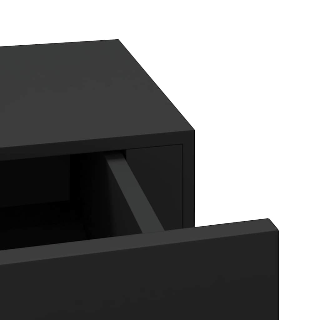 Étagères à tiroirs murales 2 pcs noir 40x23,5x10 cm MDF