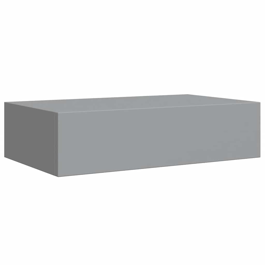 Étagère à tiroir murale gris 40x23,5x10 cm MDF