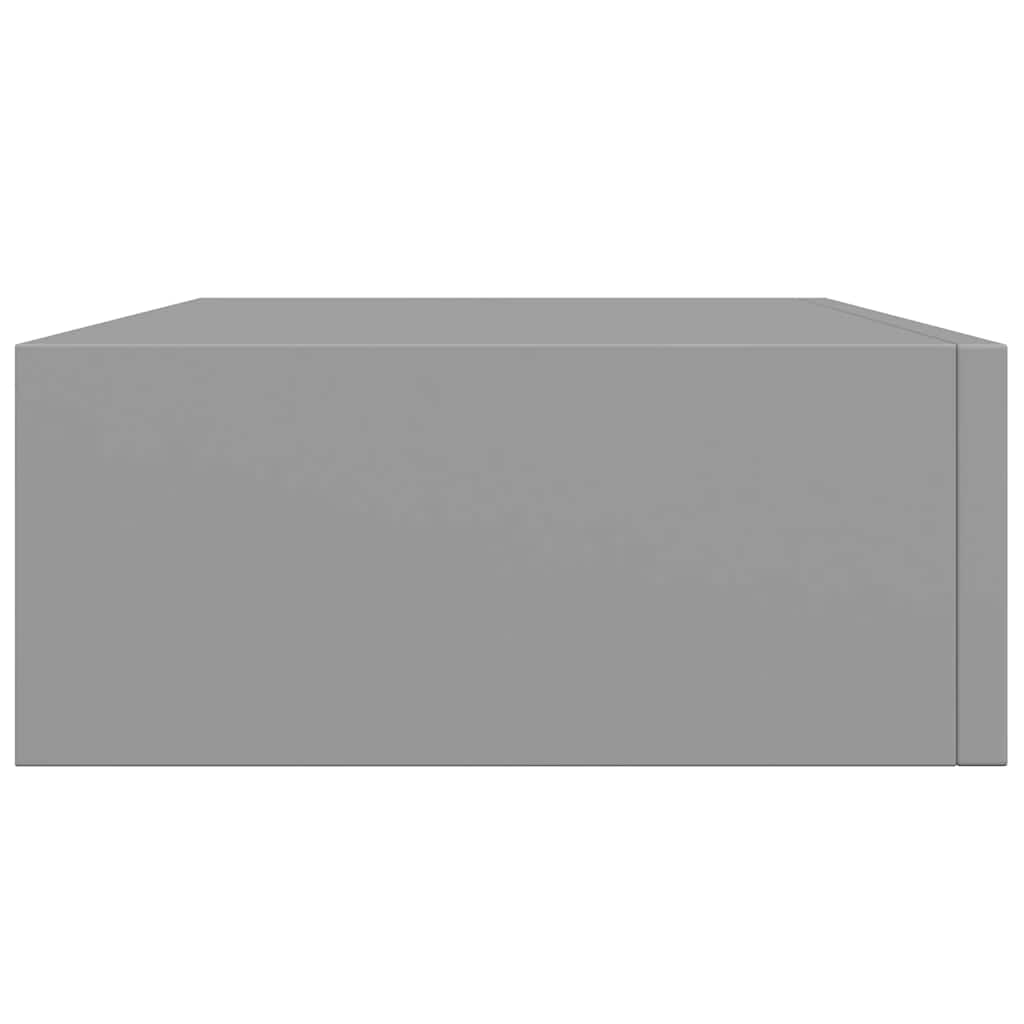 Étagère à tiroir murale gris 40x23,5x10 cm MDF