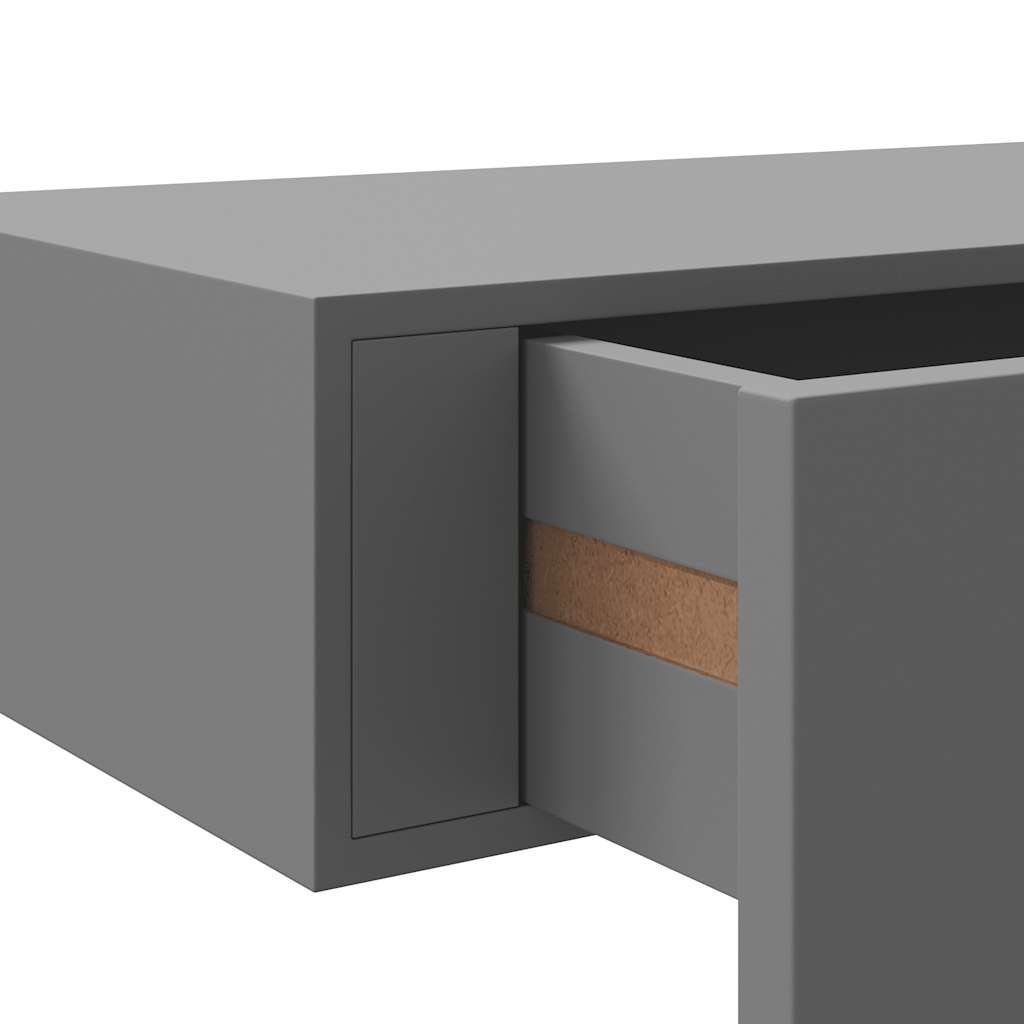 Étagère à tiroir murale gris 40x23,5x10 cm MDF
