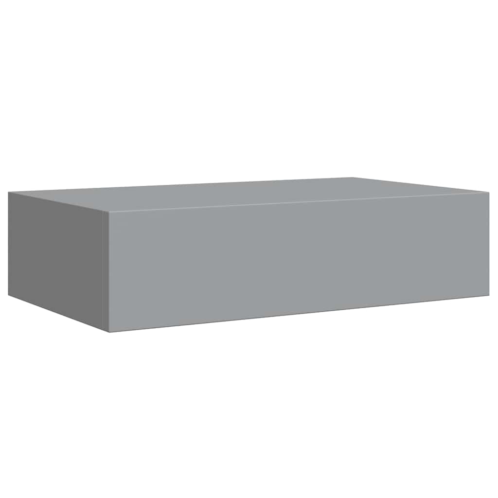 Étagères à tiroirs murales 2 pcs gris 40x23,5x10 cm MDF