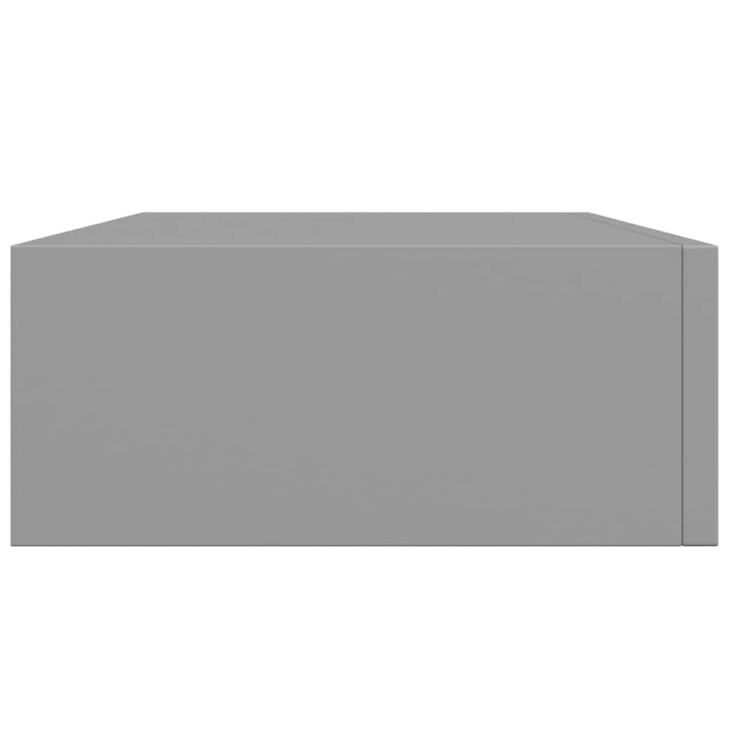 Étagères à tiroirs murales 2 pcs gris 40x23,5x10 cm MDF