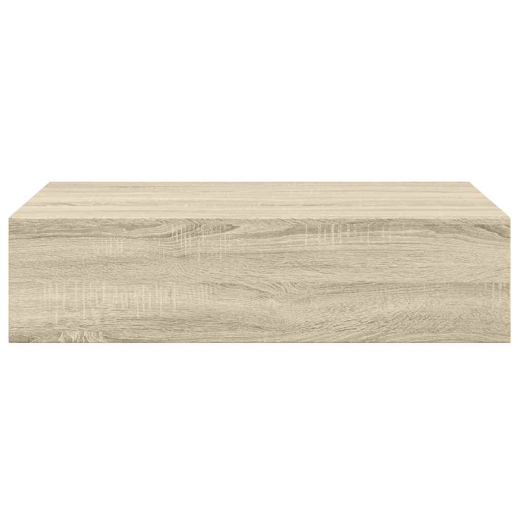 Étagères à tiroirs murales 2 pcs chêne 40x23,5x10 cm MDF