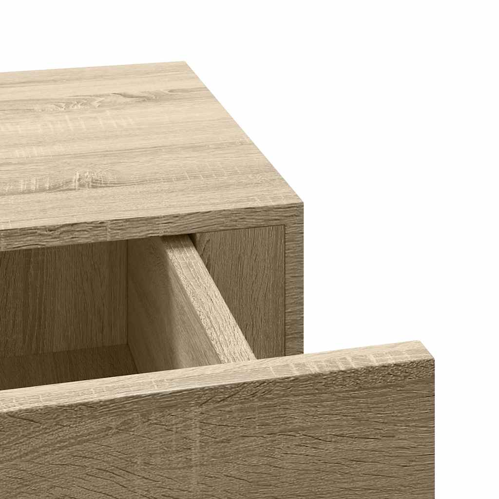 Étagères à tiroirs murales 2 pcs chêne 40x23,5x10 cm MDF