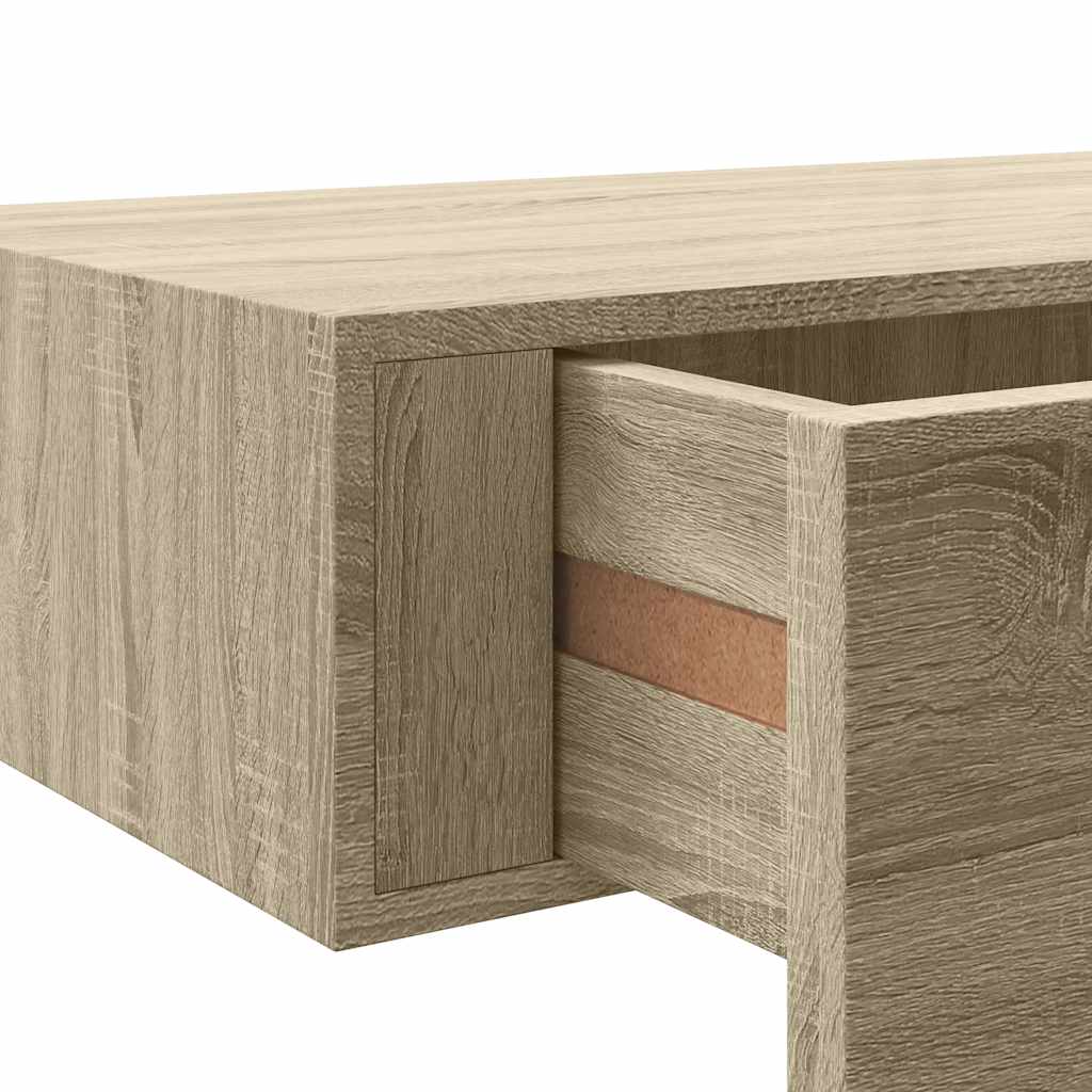 Étagères à tiroirs murales 2 pcs chêne 40x23,5x10 cm MDF