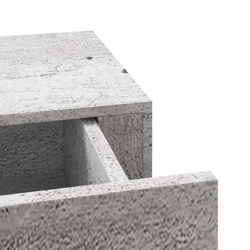 Étagère à tiroir murale Gris béton 40x23,5x10 cm MDF