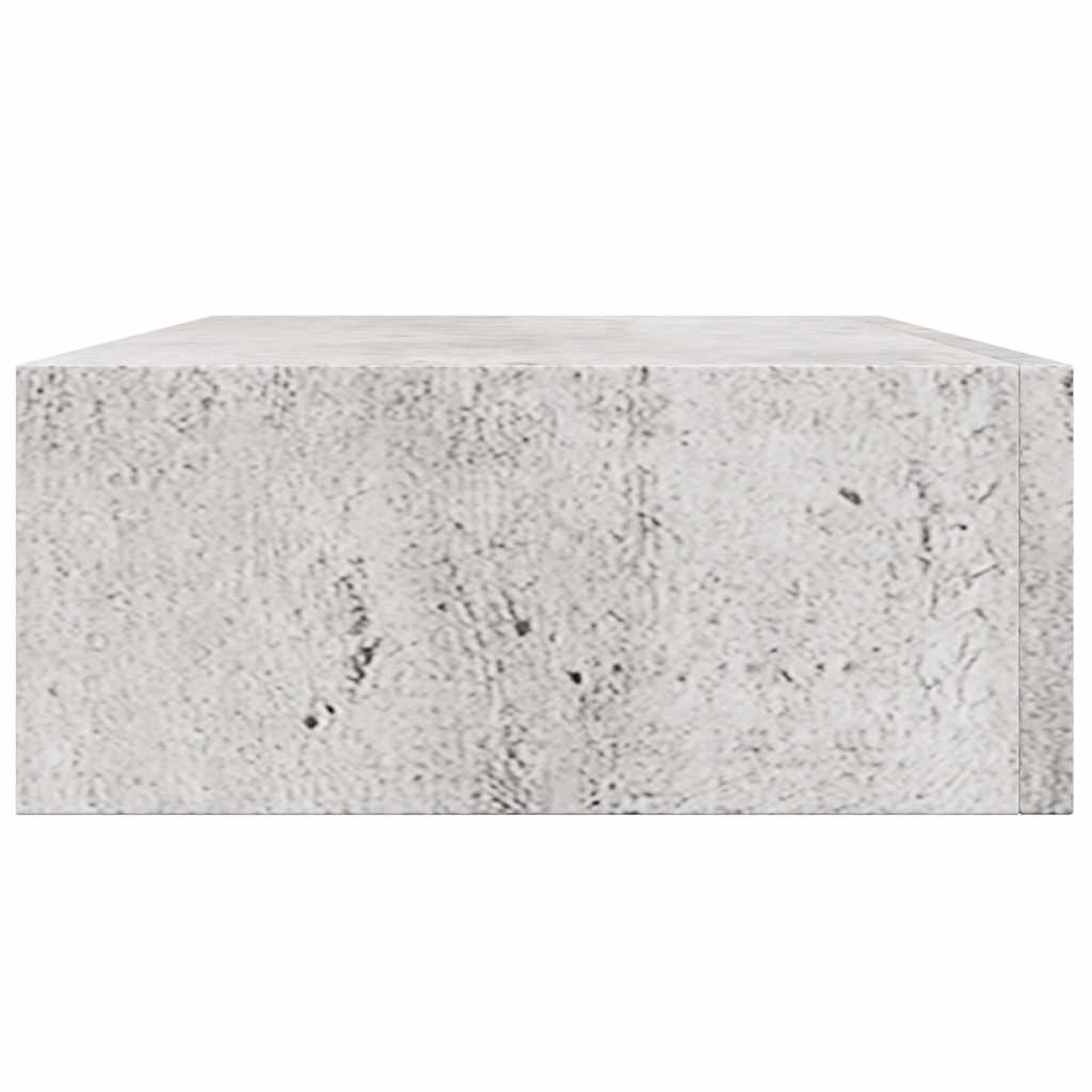 Étagères à tiroir murales 2 pcs Gris béton 40x23,5x10 cm MDF