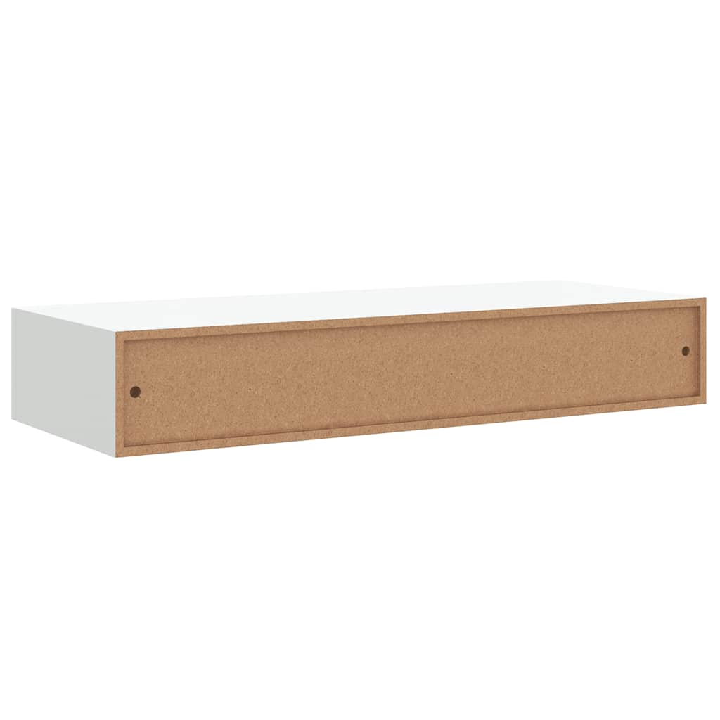 Étagère à tiroir murale Blanc 60x23,5x10 cm MDF