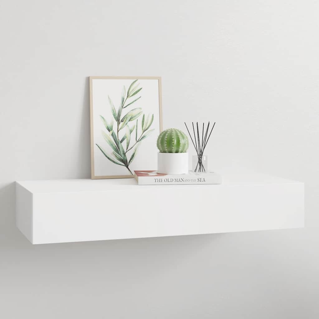 Étagère à tiroir murale Blanc 60x23,5x10 cm MDF