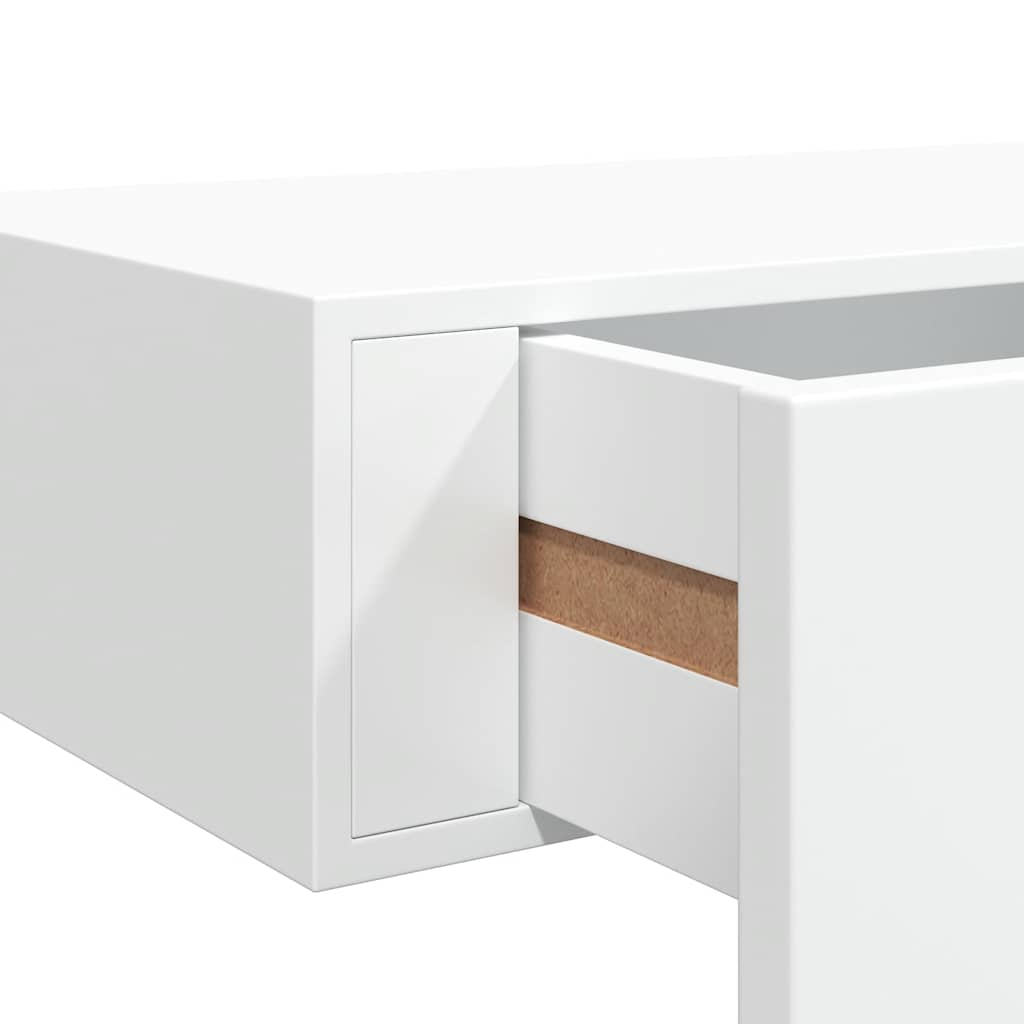 Étagères à tiroirs murales 2 pcs Blanc 60x23,5x10 cm MDF