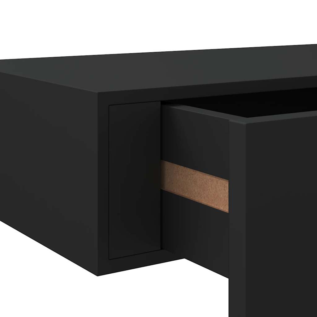 Étagère à tiroir murale Noir 60x23,5x10 cm MDF