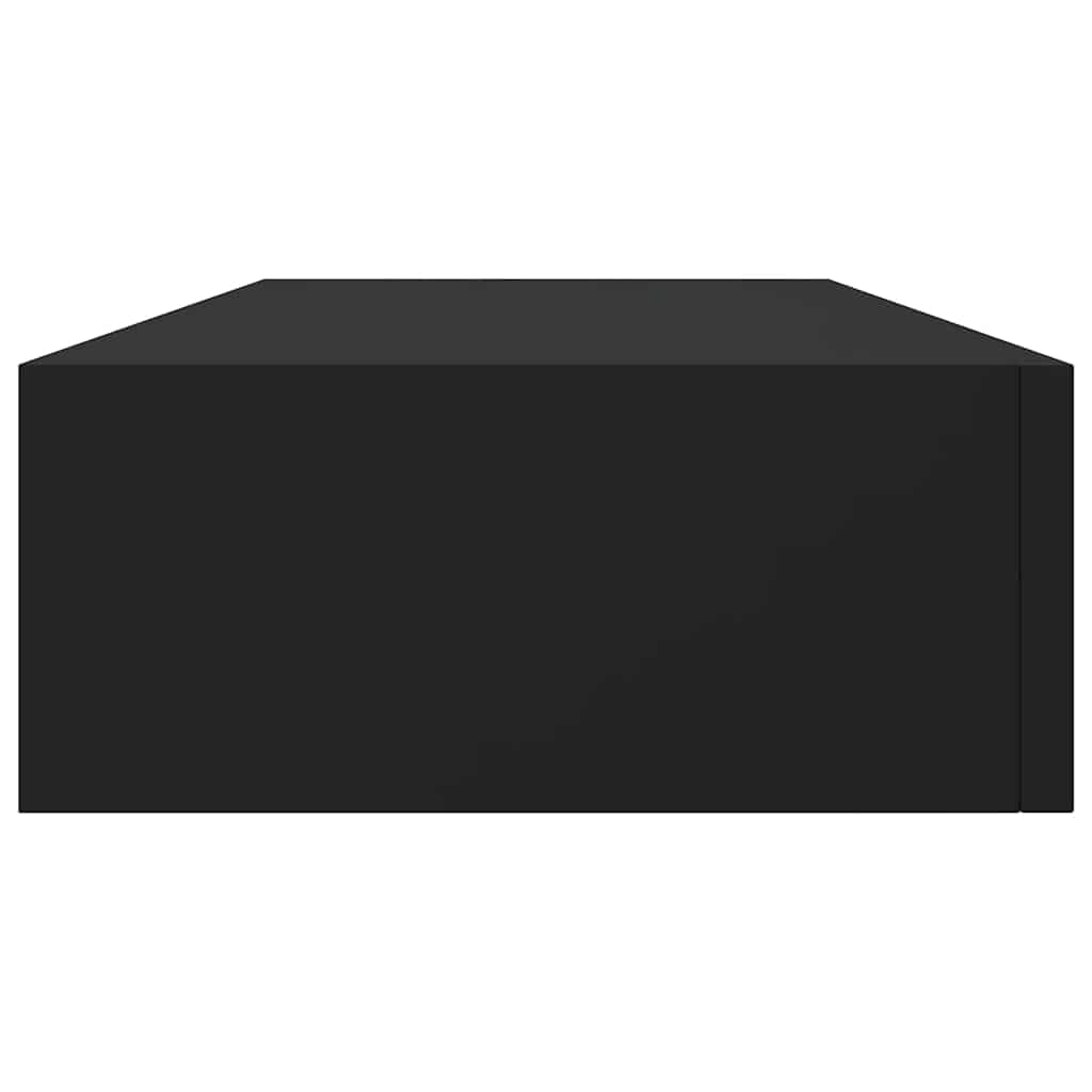 Étagères à tiroirs murales 2 pcs Noir 60x23,5x10 cm MDF