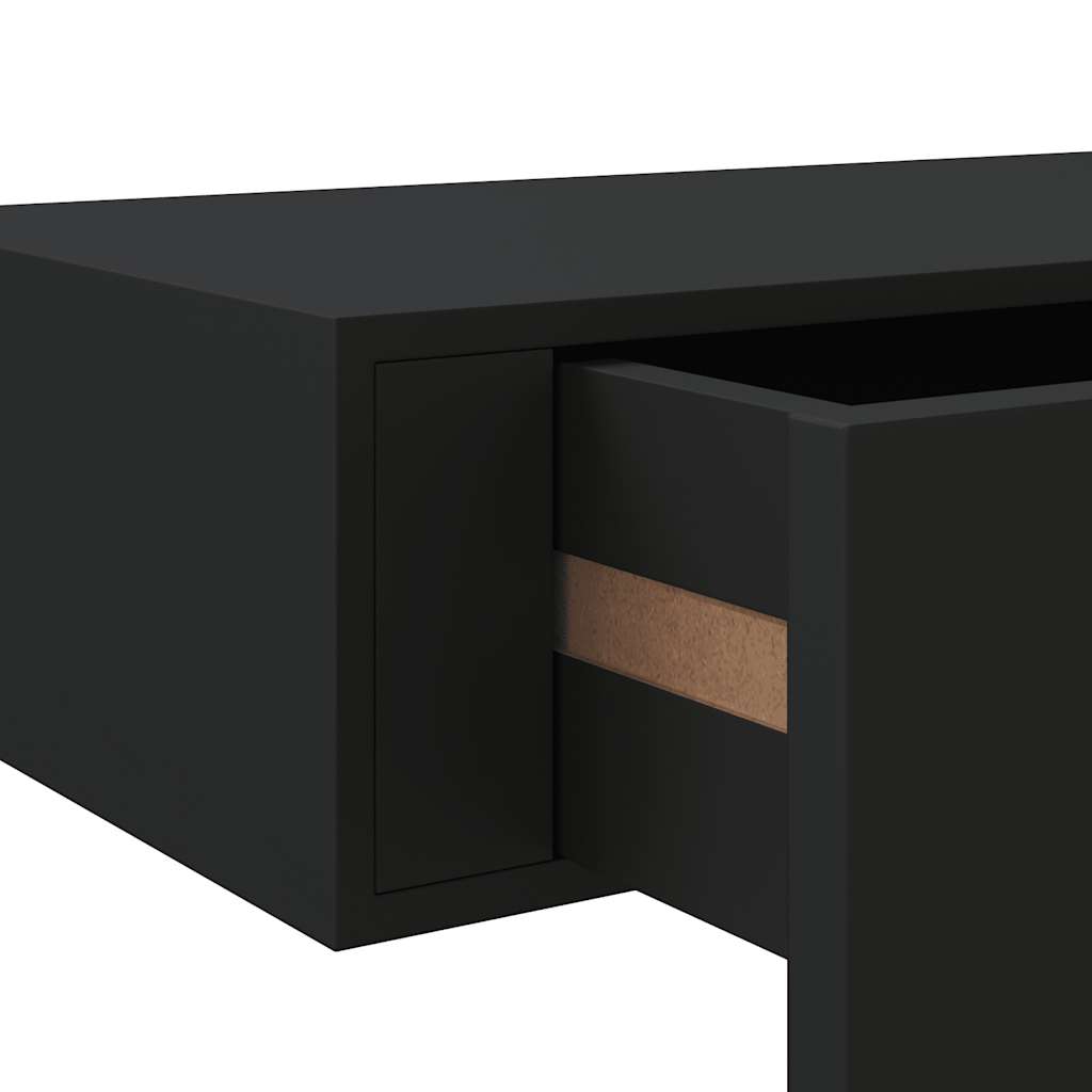 Étagères à tiroirs murales 2 pcs Noir 60x23,5x10 cm MDF