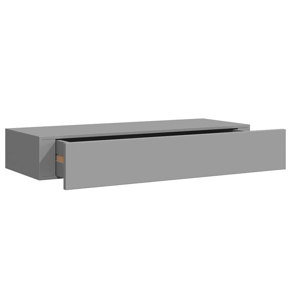 Étagère à tiroir murale Gris 60x23,5x10 cm MDF