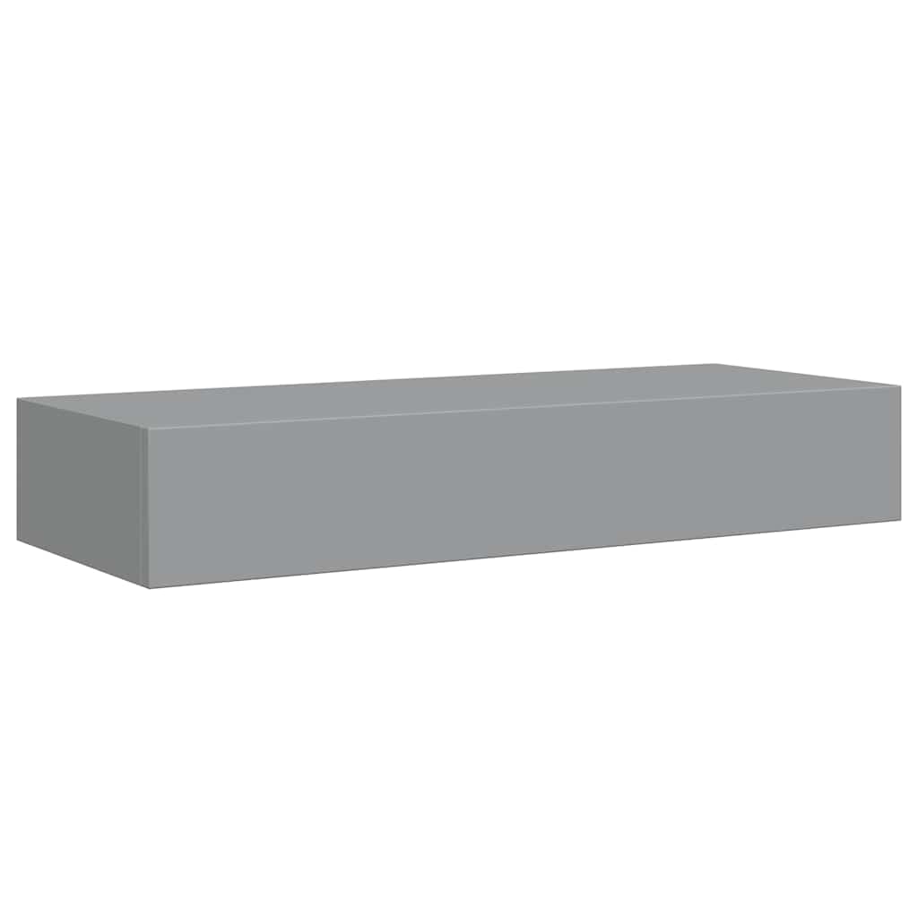 Étagère à tiroir murale Gris 60x23,5x10 cm MDF