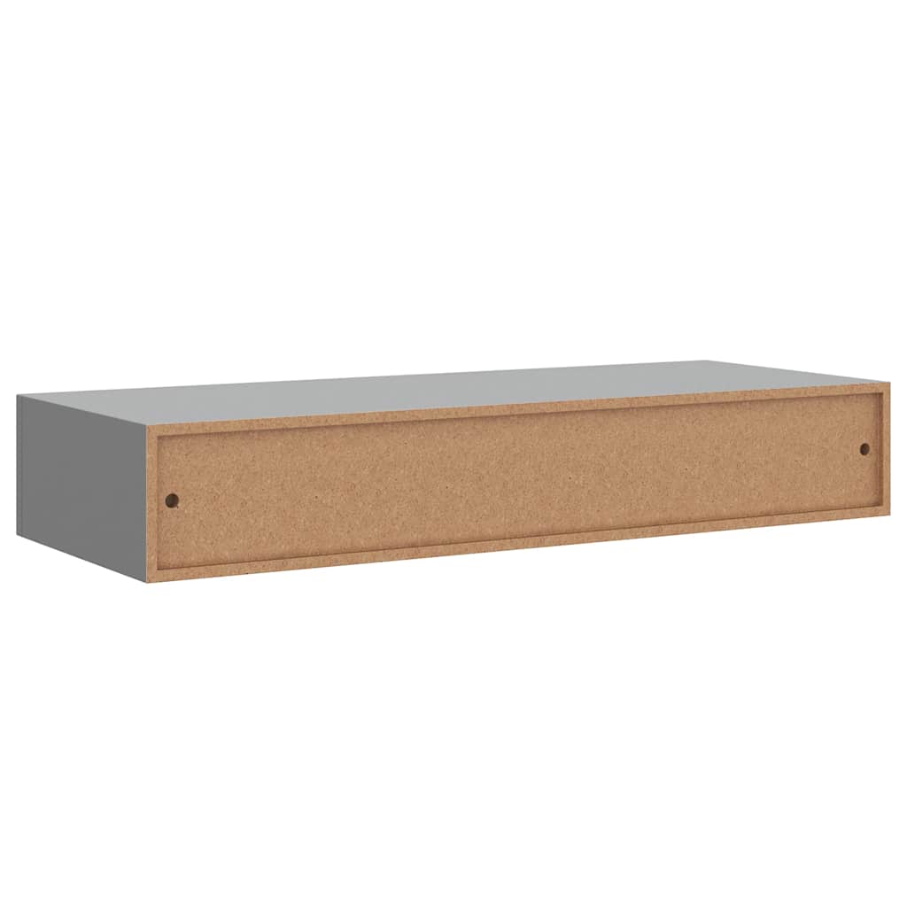Étagère à tiroir murale Gris 60x23,5x10 cm MDF