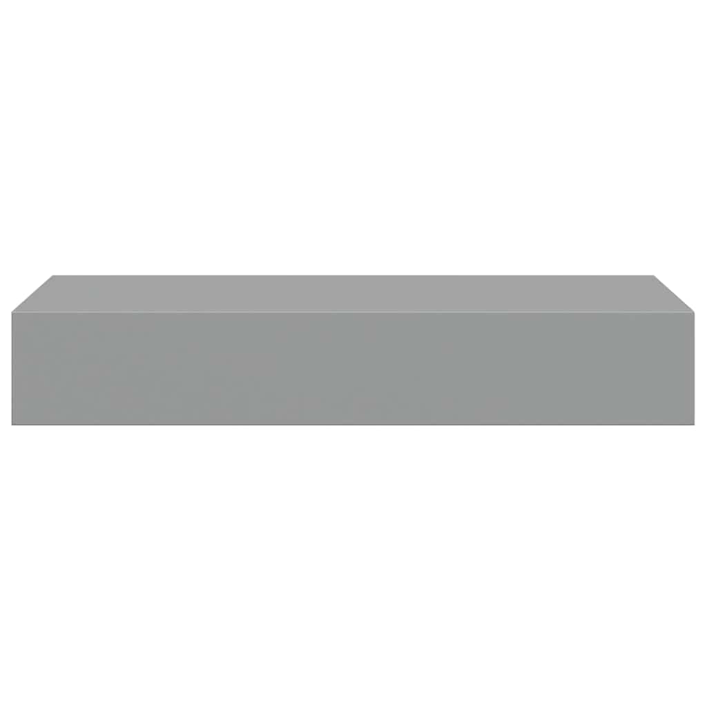 Étagères à tiroirs murales 2 pcs gris 60x23,5x10 cm MDF