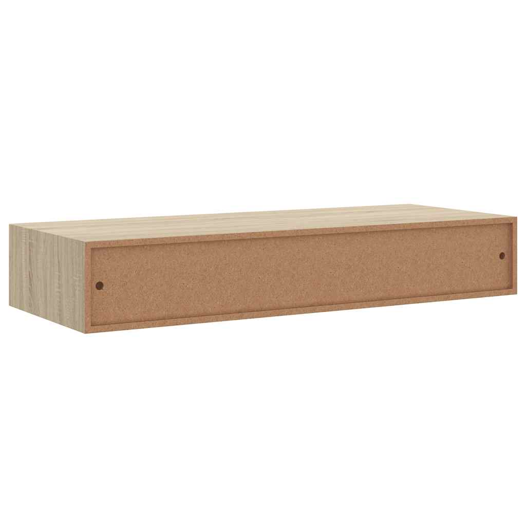 Étagères à tiroirs murales 2 pcs gris 60x23,5x10 cm MDF