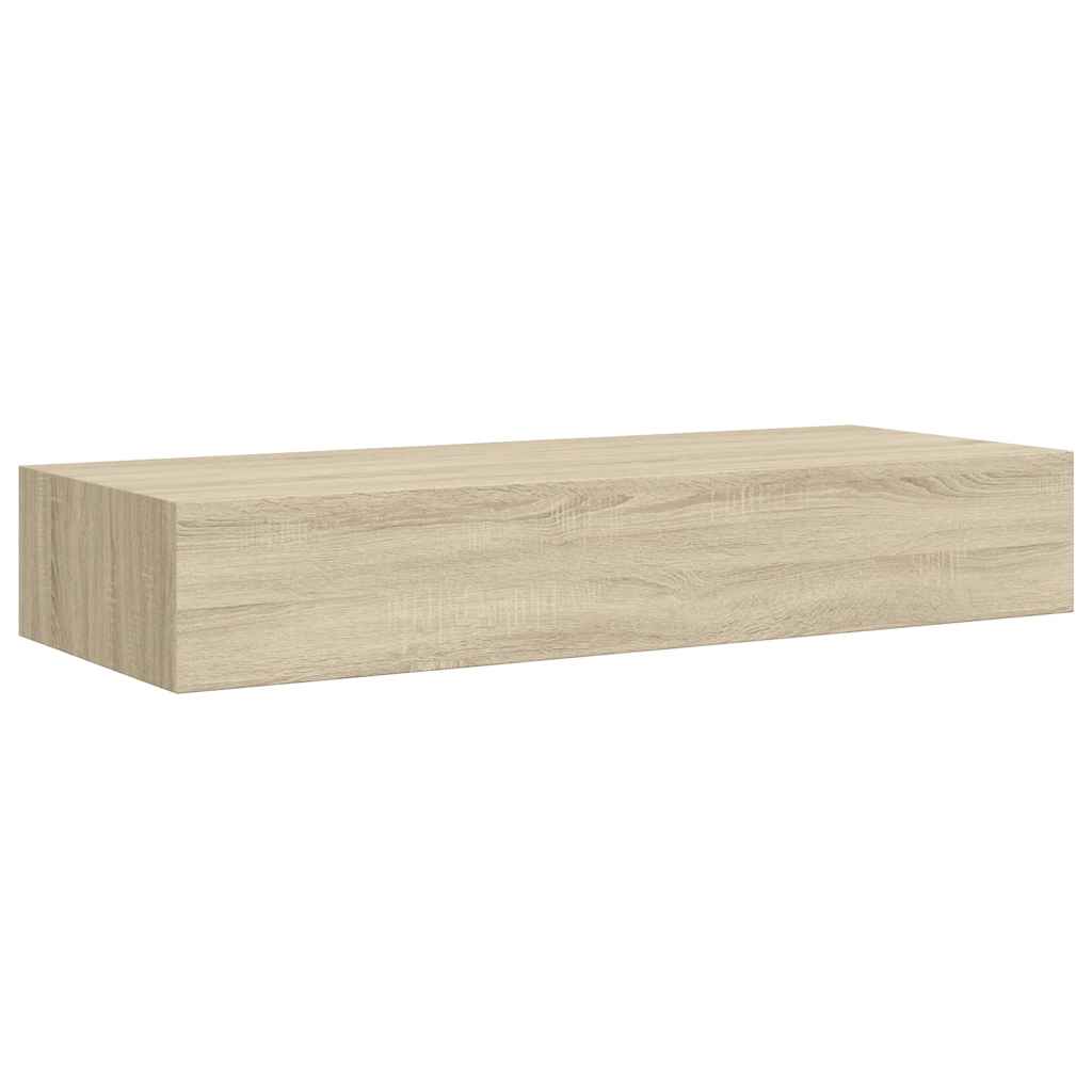 Étagère à tiroir murale chêne 60x23,5x10 cm MDF