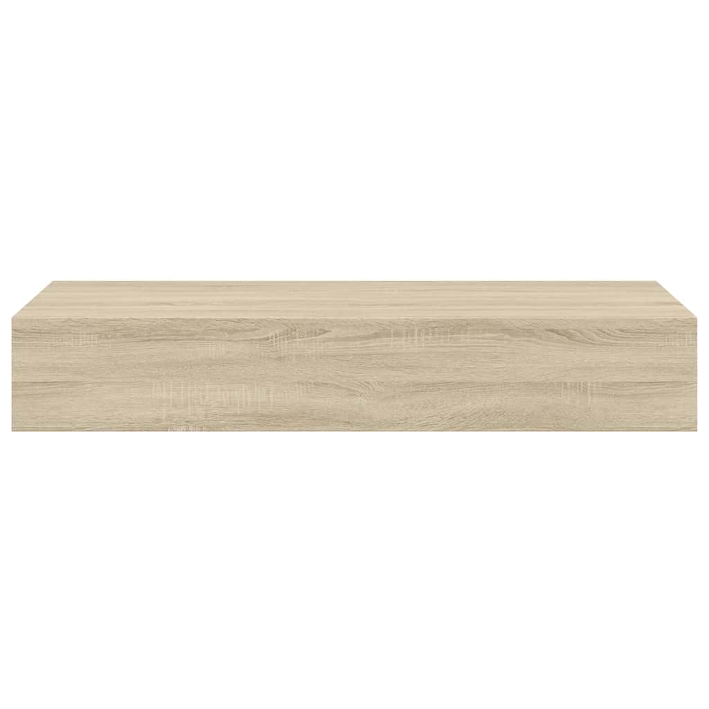 Étagère à tiroir murale chêne 60x23,5x10 cm MDF