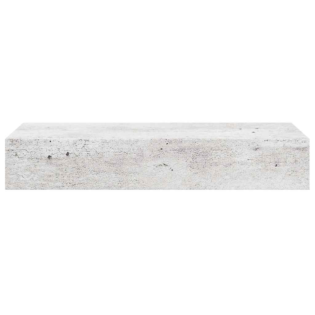 Étagère à tiroir murale Gris béton 60x23,5x10 cm MDF