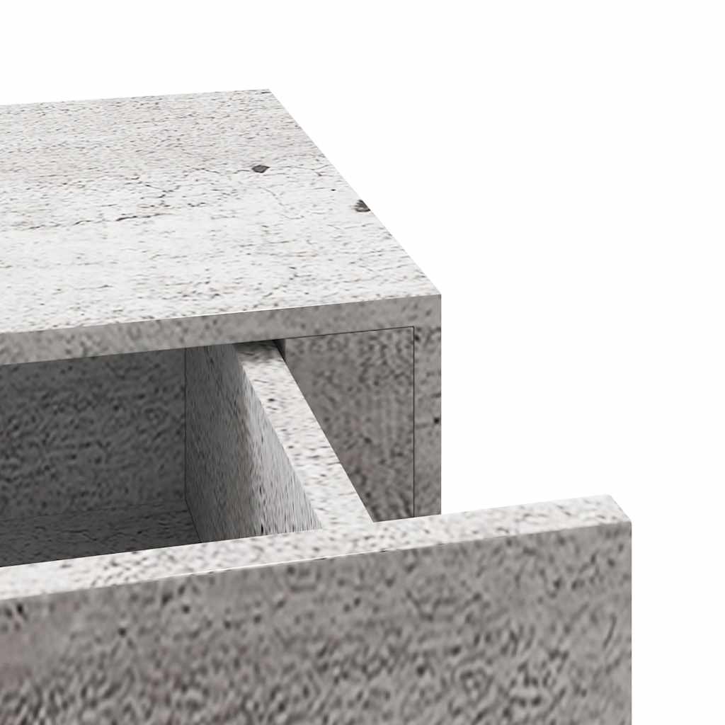 Étagère à tiroir murale Gris béton 60x23,5x10 cm MDF
