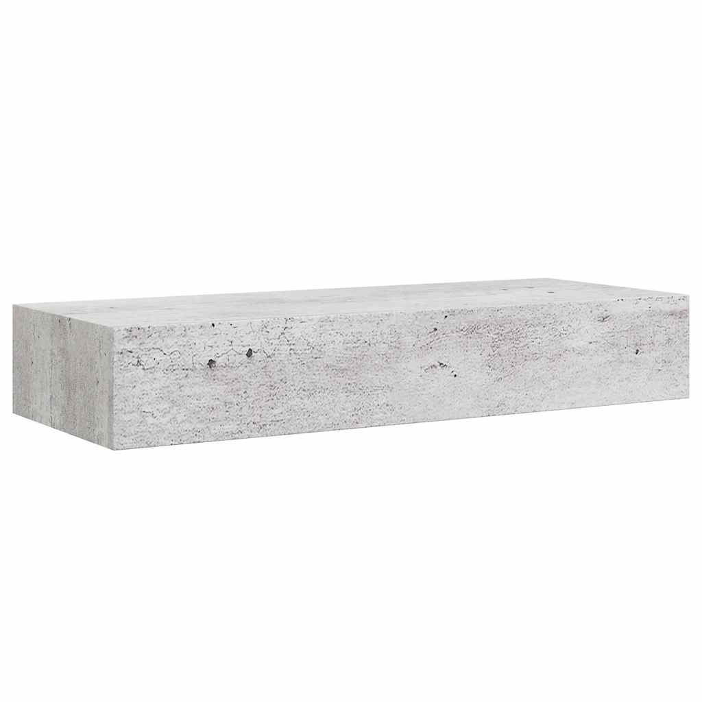 Étagères à tiroir murales 2 pcs Gris béton 60x23,5x10 cm MDF