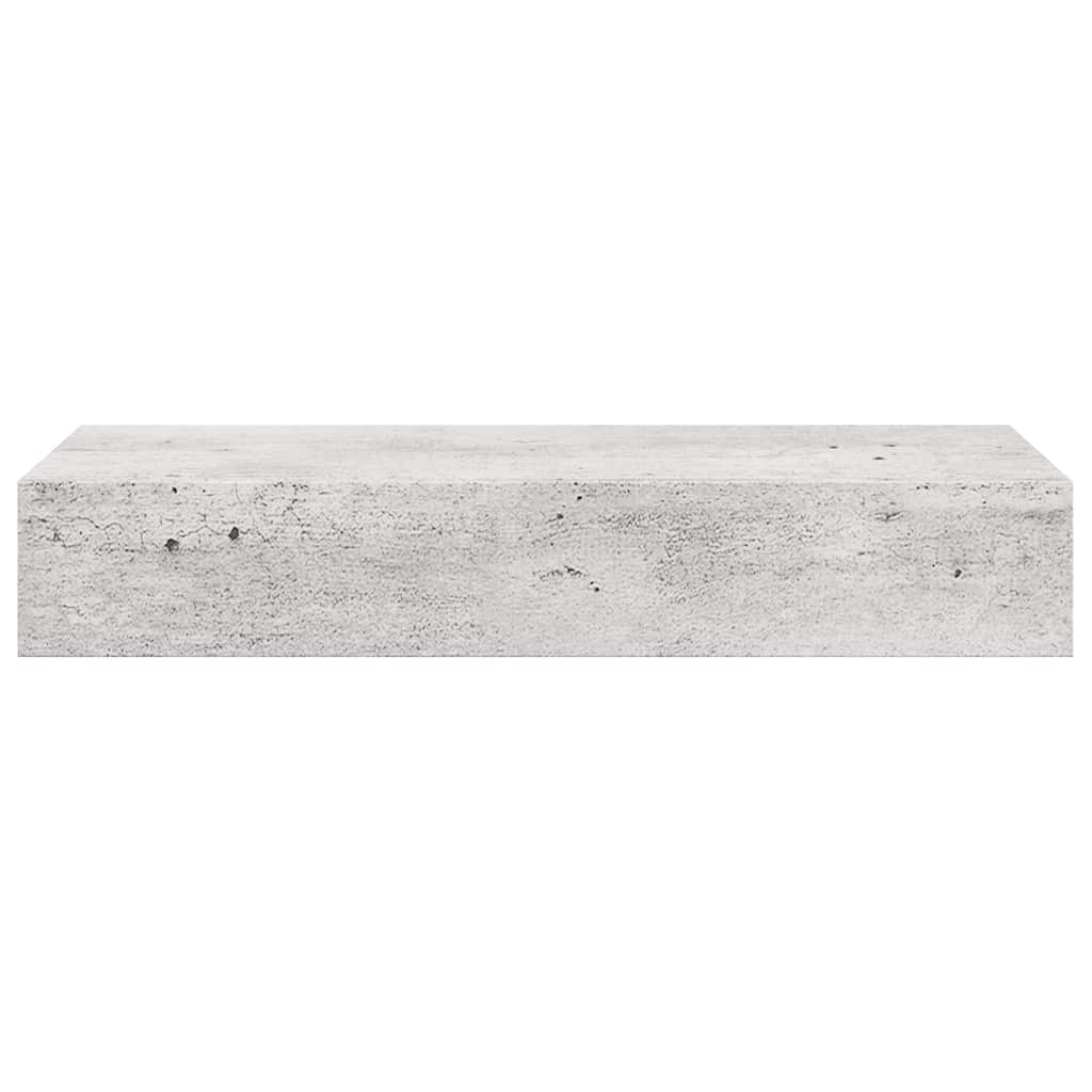 Étagères à tiroir murales 2 pcs Gris béton 60x23,5x10 cm MDF