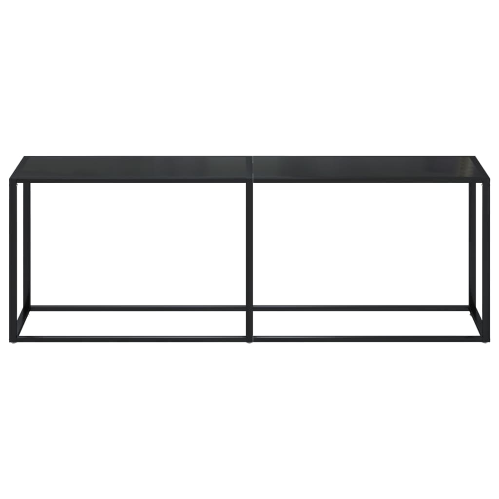 Table console Noir 220x35x75,5 cm Verre trempé