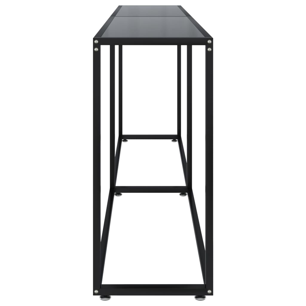 Table console Noir 220x35x75,5 cm Verre trempé