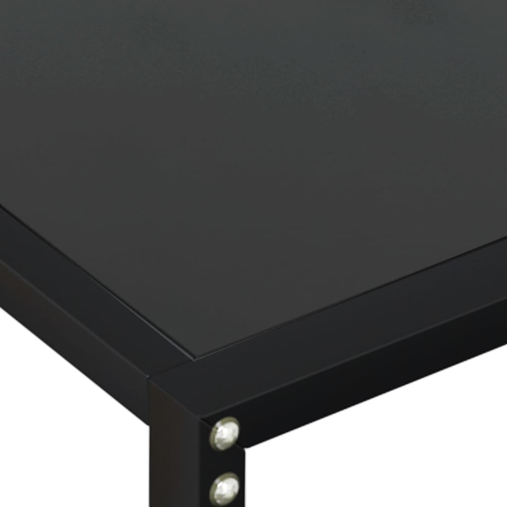 Table console Noir 220x35x75,5 cm Verre trempé