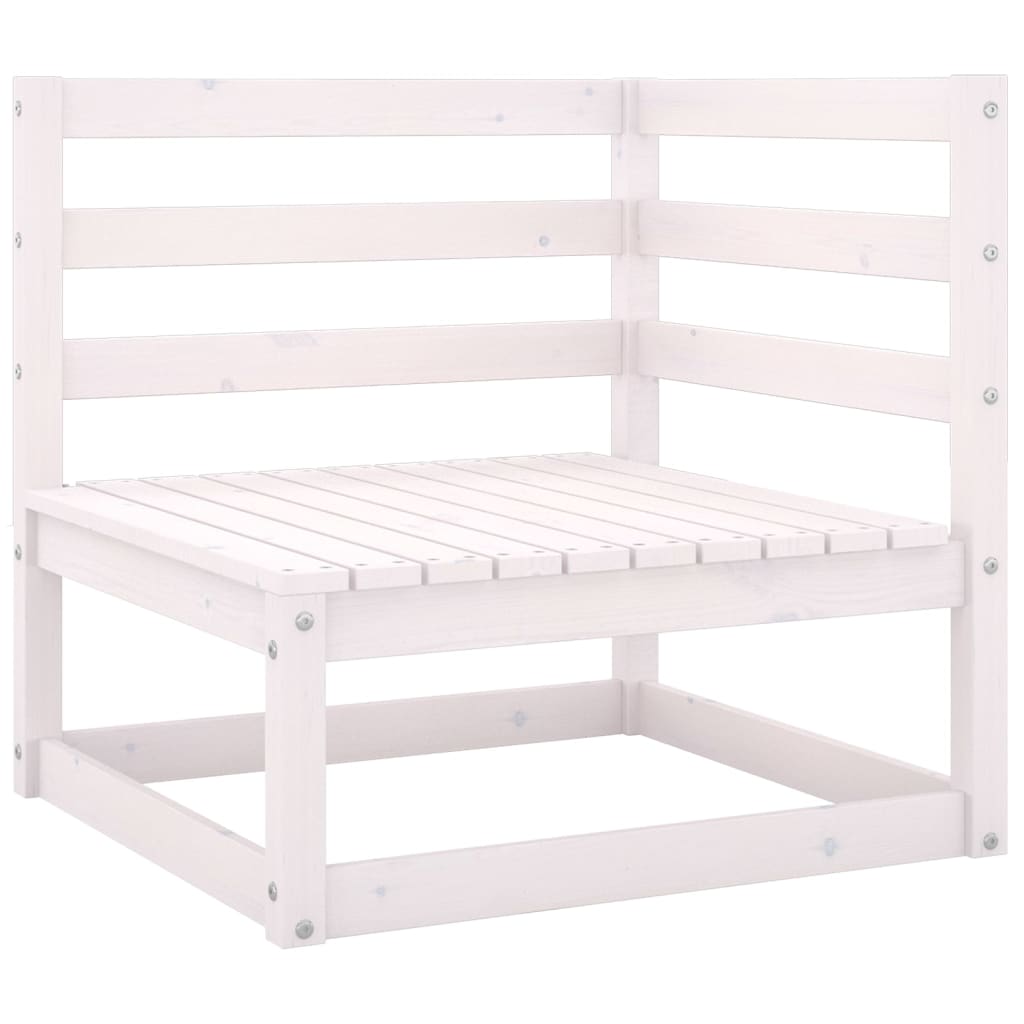 Canapé à 4 places de jardin Blanc Bois de pin solide