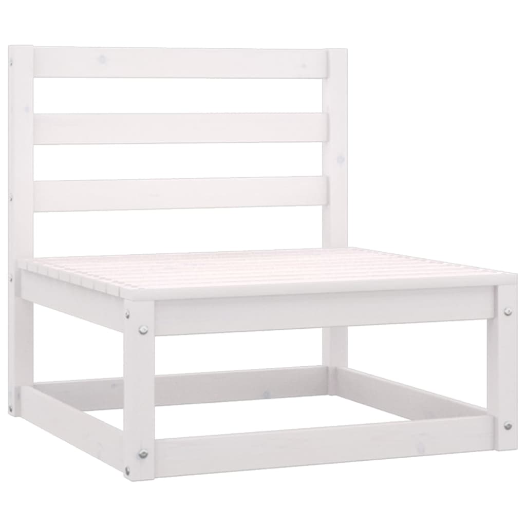 Canapé à 4 places de jardin Blanc Bois de pin solide