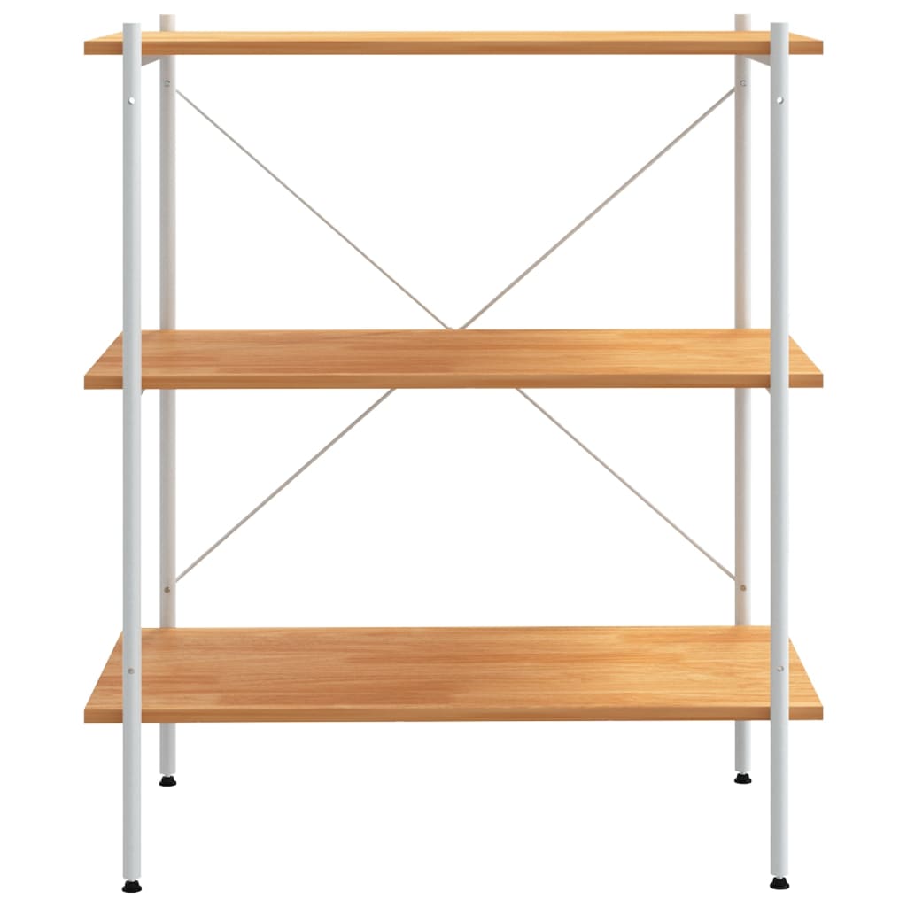 Étagère à 3 niveaux Blanc et chêne 80x40x92 cm