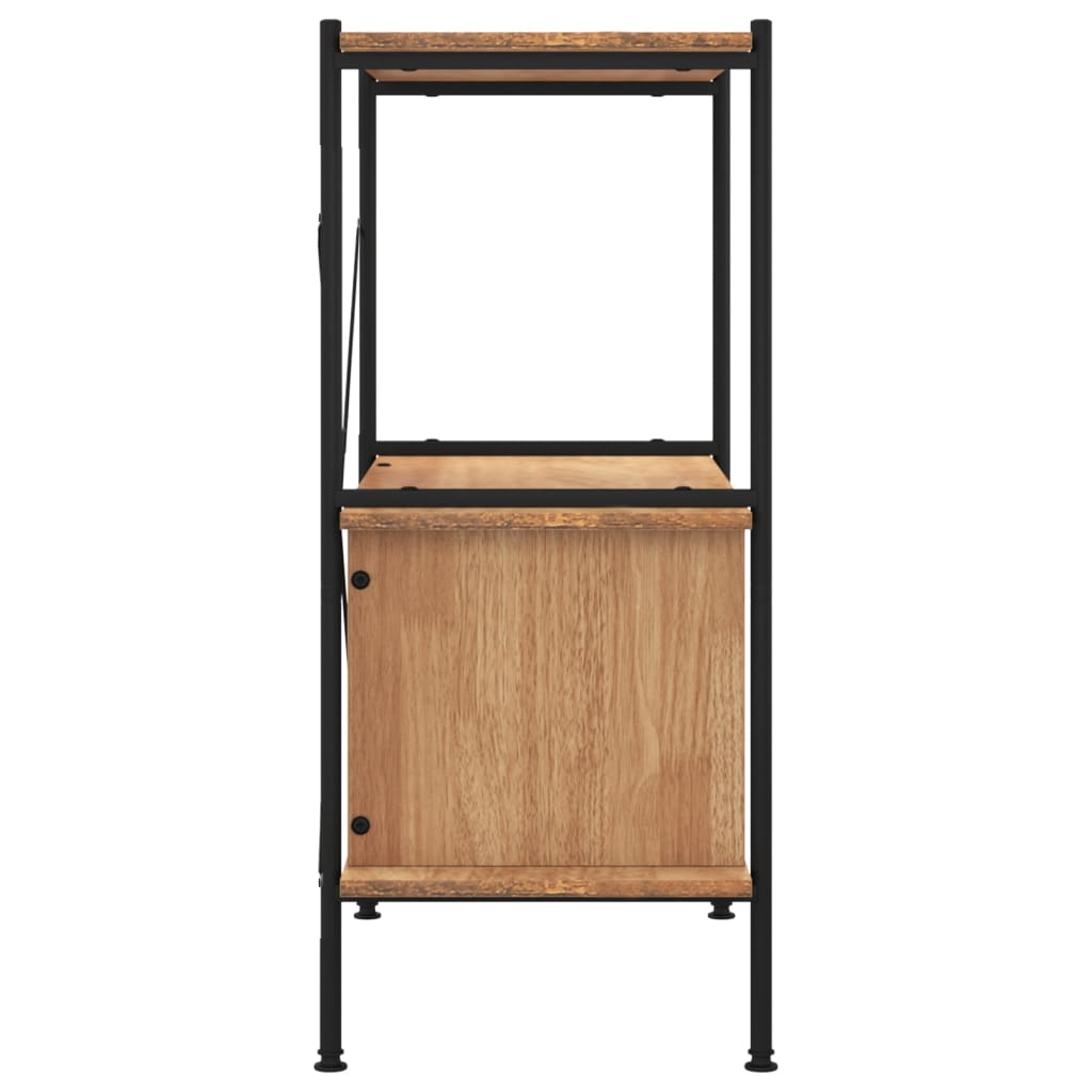 Étagère à 3 niveaux armoire 80x40x92 cm Acier bois d'ingénierie