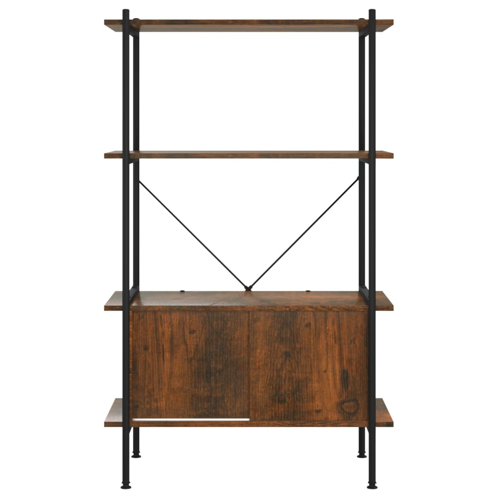 Étagère à 4 niveaux armoire 80x40x130cm Acier bois d'ingénierie
