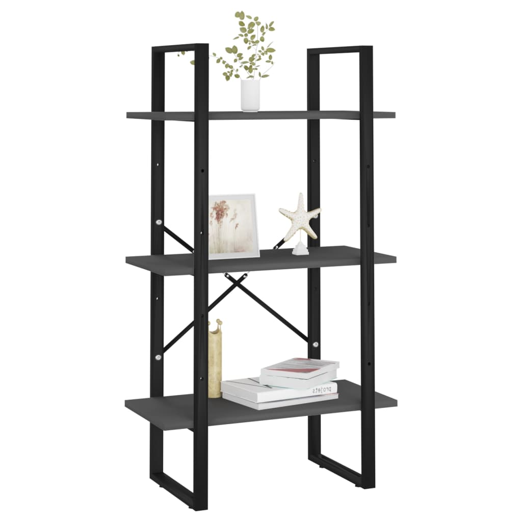 Étagère de rangement gris 60x30x105 cm bois d'ingénierie