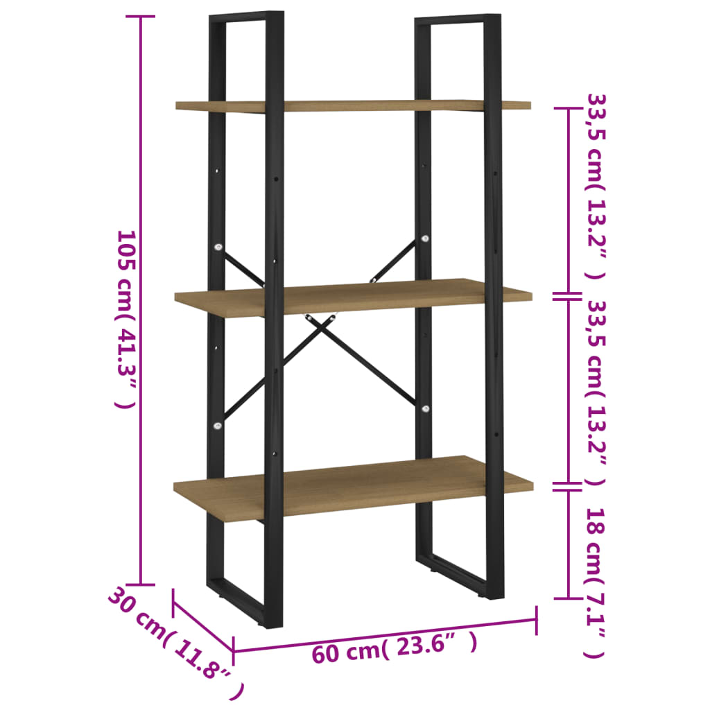 Étagère de rangement 60x30x105 cm bois de pin massif