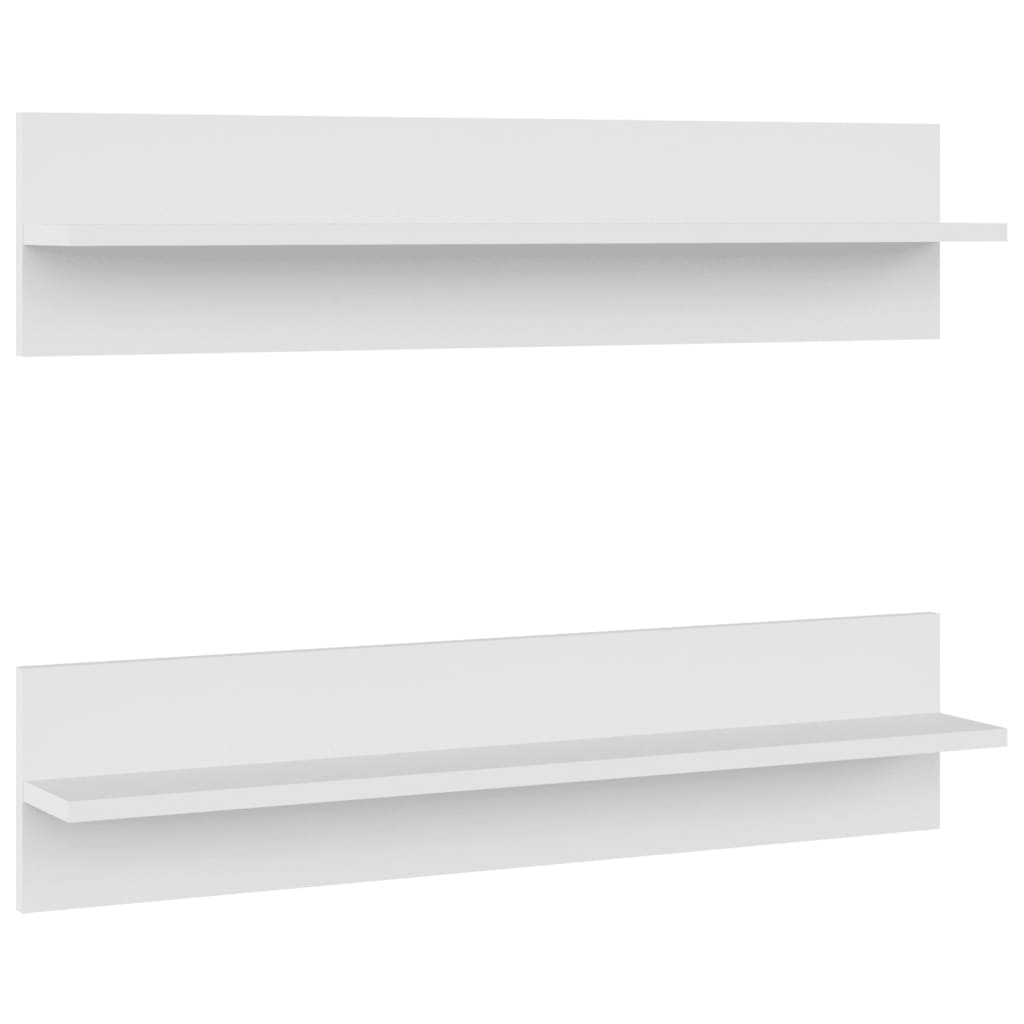 Étagères murales 2 pcs Blanc 80x11,5x18 cm bois d'ingénierie
