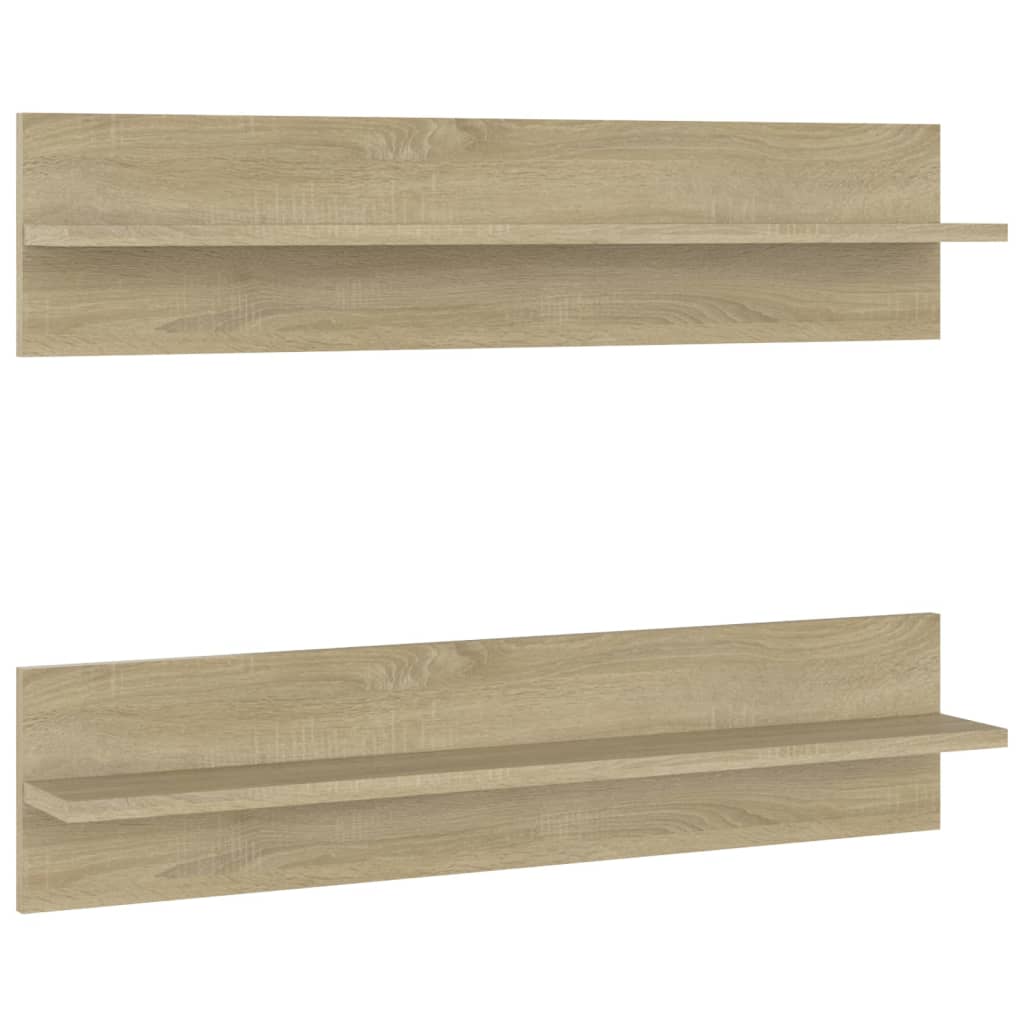 Étagères murales 2 pcs Chêne sonoma 80x11,5x18 cm