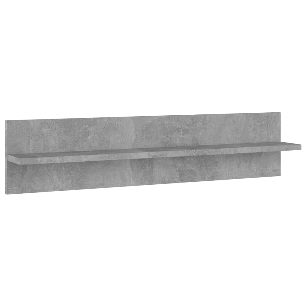 Étagères murales 2pcs Gris béton 80x11,5x18cm bois d'ingénierie
