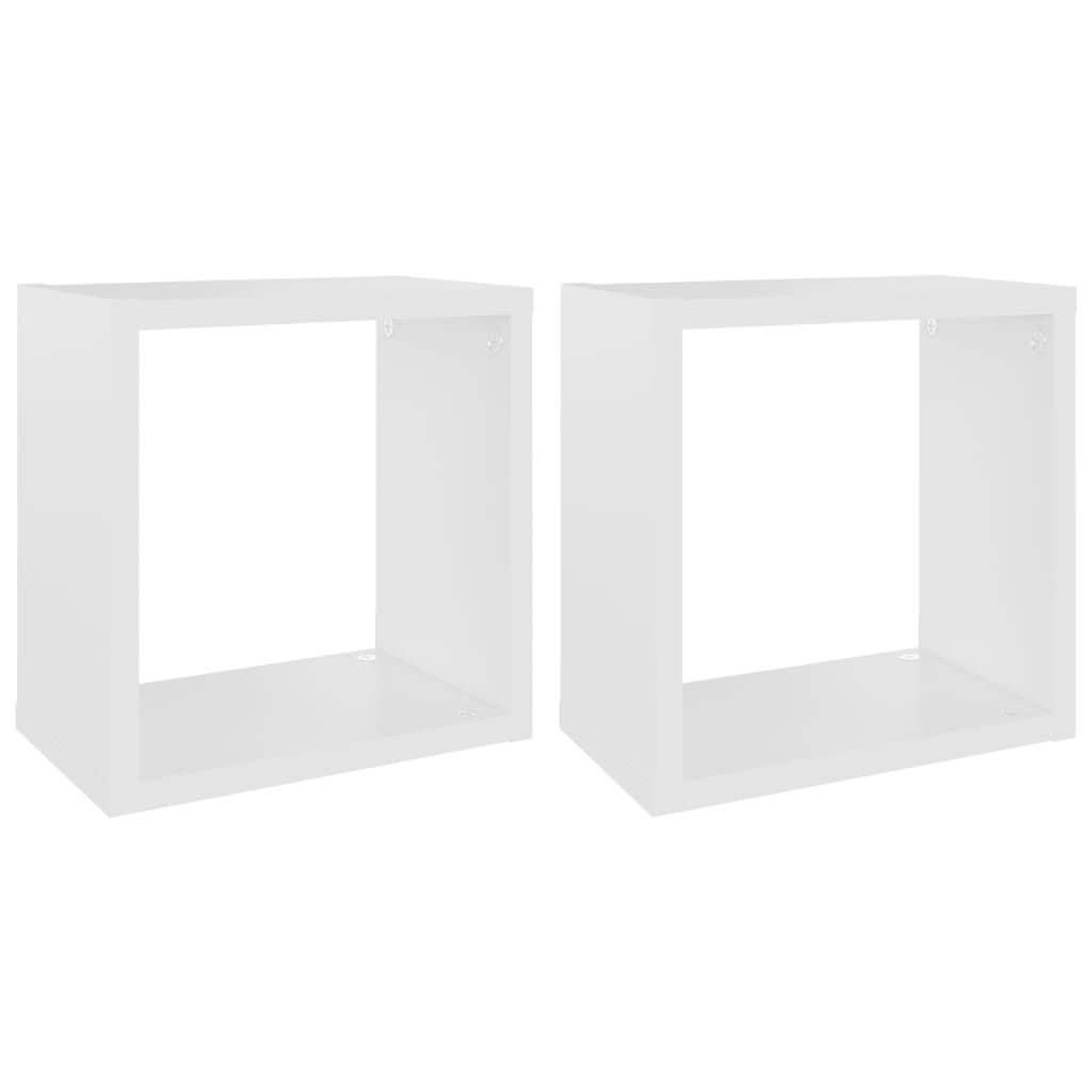 Étagères cube murales 2 pcs Blanc 26x15x26 cm
