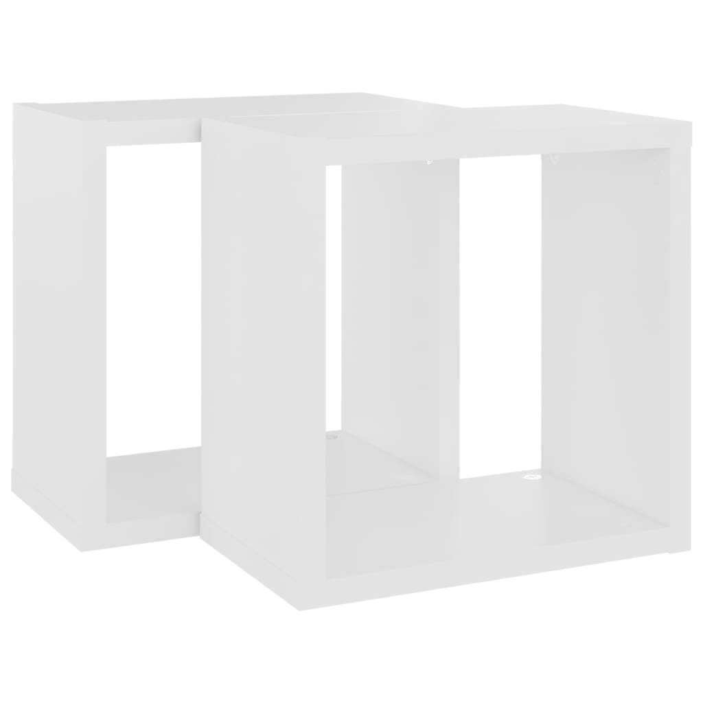 Étagères cube murales 2 pcs Blanc 26x15x26 cm