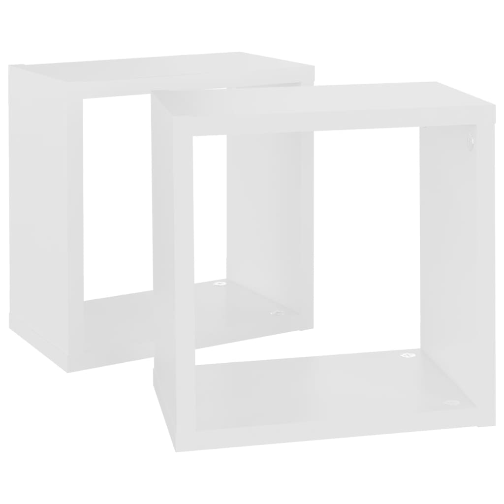 Étagères cube murales 2 pcs Blanc 26x15x26 cm