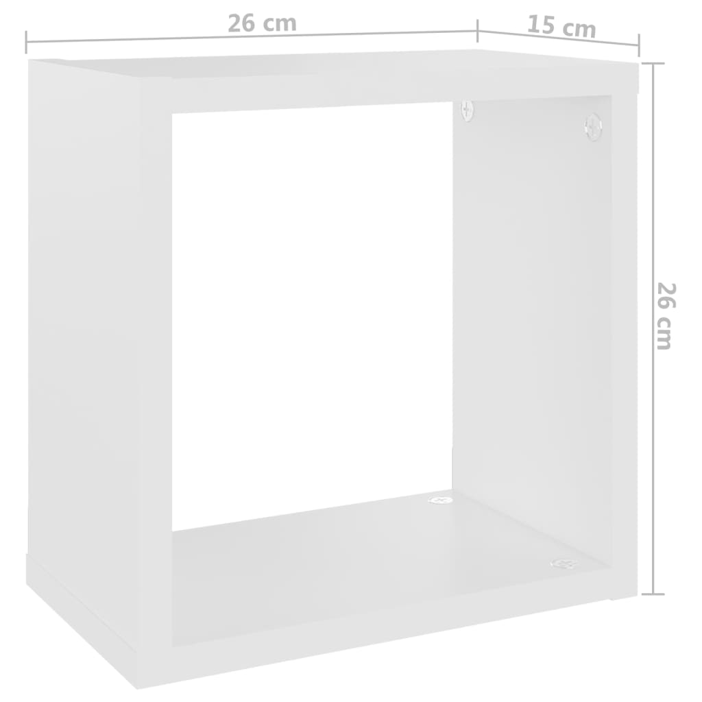Étagères cube murales 2 pcs Blanc 26x15x26 cm