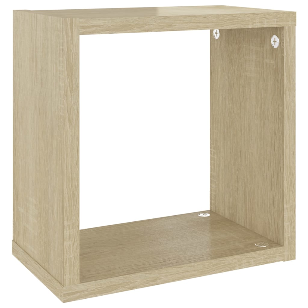 Étagères cube murales 2 pcs Chêne sonoma 26x15x26 cm