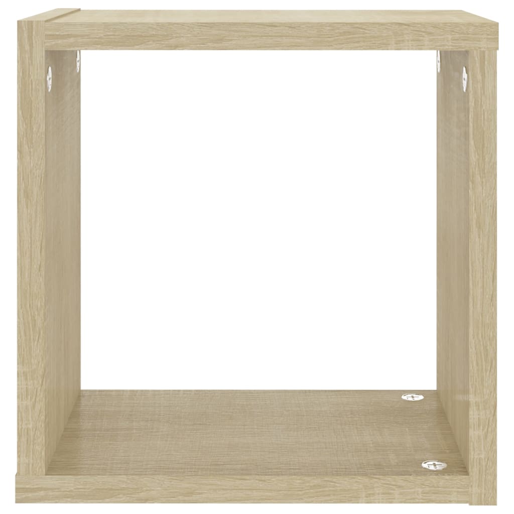 Étagères cube murales 2 pcs Chêne sonoma 26x15x26 cm