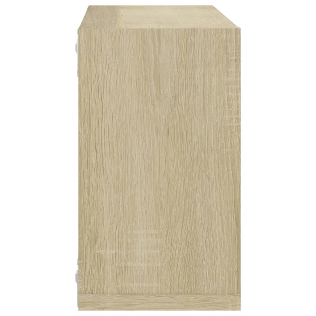 Étagères cube murales 4 pcs Chêne sonoma 26x15x26 cm