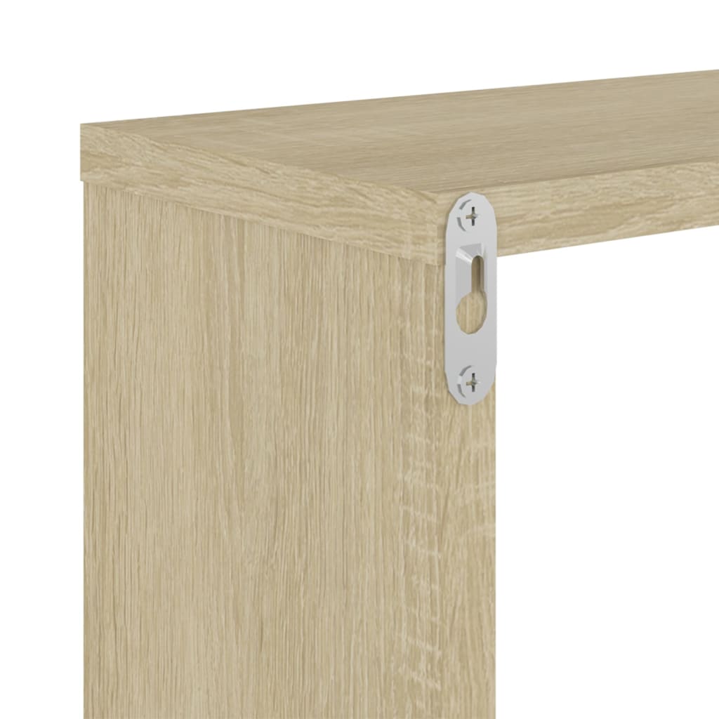Étagères cube murales 4 pcs Chêne sonoma 26x15x26 cm